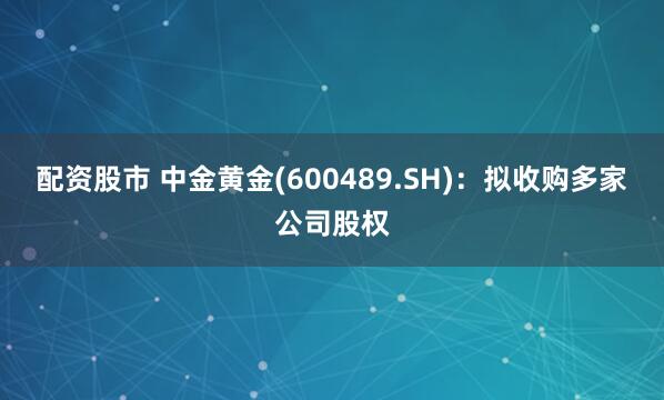 配资股市 中金黄金(600489.SH)：拟收购多家公司股权