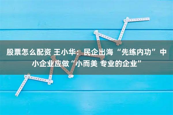 股票怎么配资 王小华:民企出海 “先练内功” 中小企业应做“小而美 专业的企业”